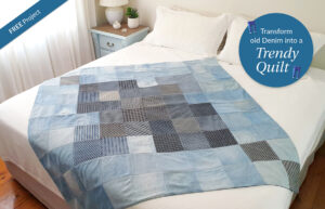 Read more about the article Upcycled Denim Quilt with Sashiko Motifs
